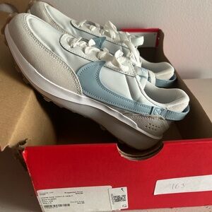 Nike White and Light Blue Athletic Shoes